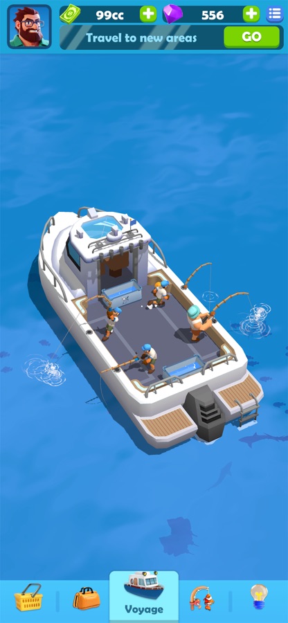 Small white boat with four anglers